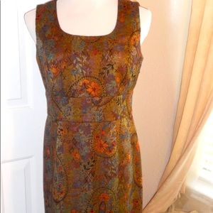 classy tweed style brown floral dress